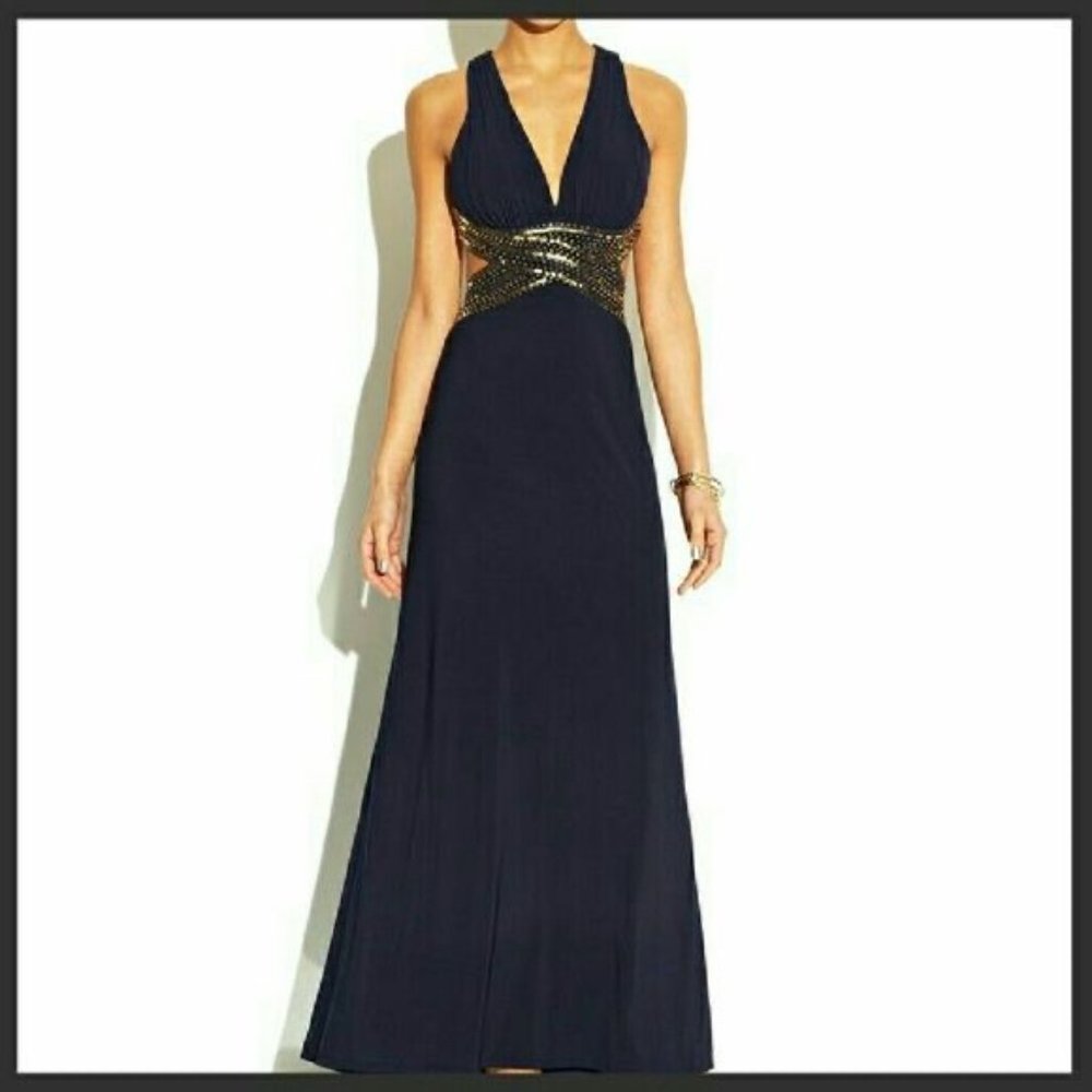 Blondie Nights Navy Sequin Cutout Dress-- Size 7